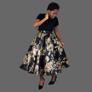 💐 jupe 360° noire en brocart jacquard avec tulle – midi 80 cm sur mesure | Édition signature | penovoilis (copie) (copie)