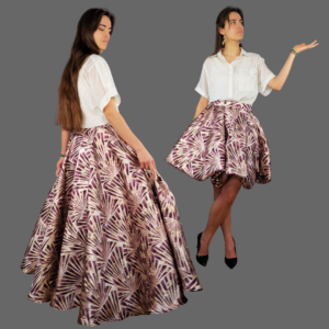 🪻 jupe 360° bleu en brocart jacquard avec tulle – midi 80 cm sur mesure | Édition signature | penovoilis (copie)